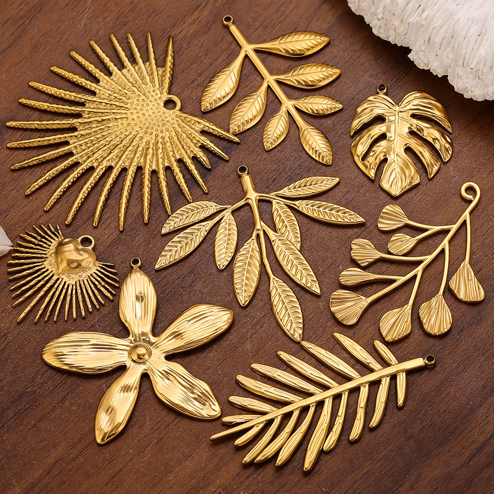 Embellishment Crafts - 5 adet paslanmaz çelik büyük yaprak