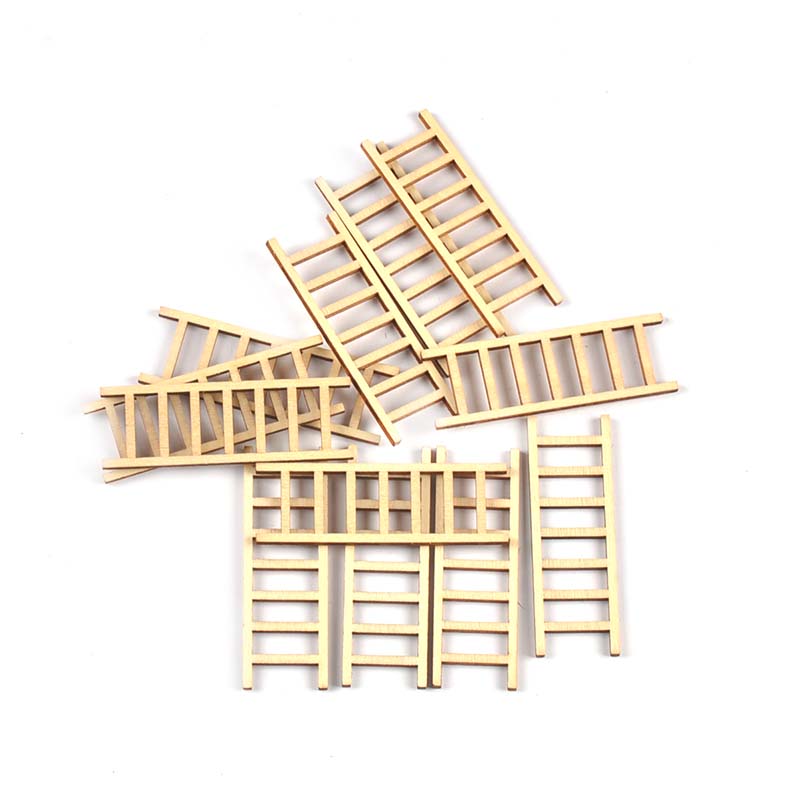 Craft Embellishments - 20 adet/grup 20x60mm Doğal Merdiven Ahşap