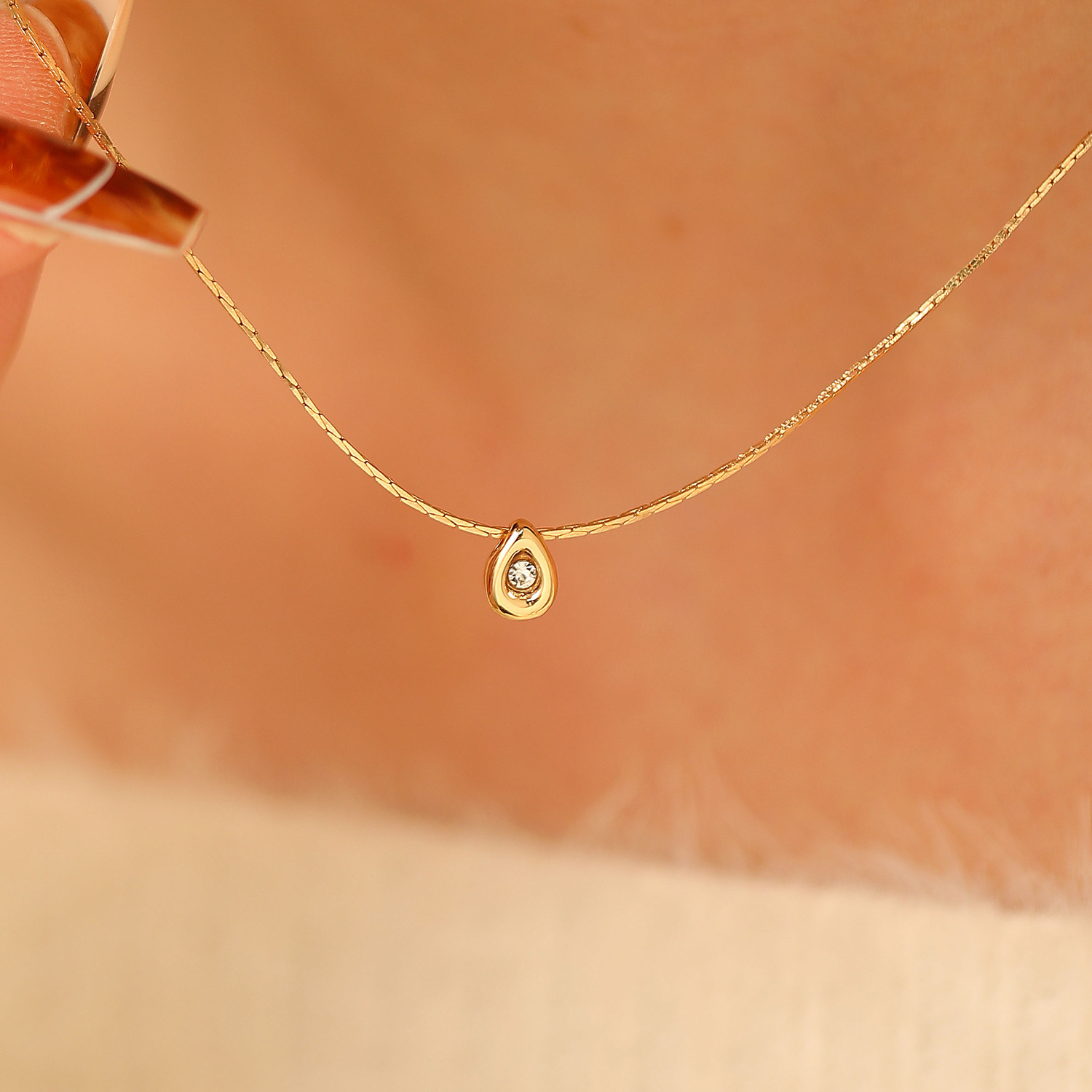 Basit Moda Su Damlası Küçük Ko - Pearl Trim Chain incelemesi ve fiyatı