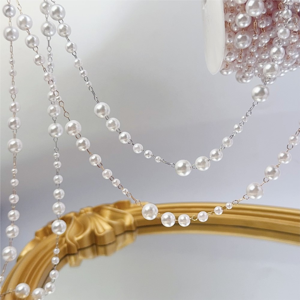 1 metre 3-8mm Sahte İnci Boncu - Pearl Trim Chain incelemesi ve fiyatı
