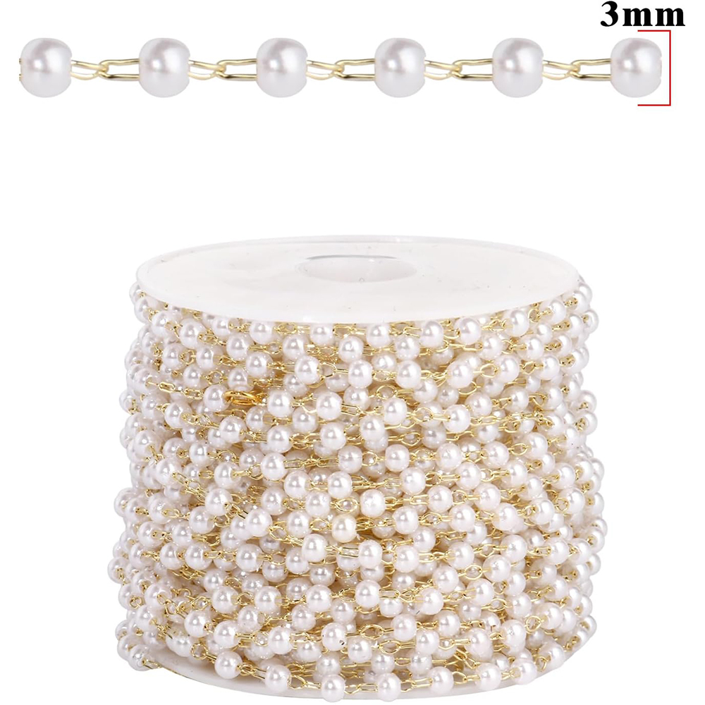20 metre 3/4/5/6mm Sahte İncil - Pearl Trim Chain incelemesi ve fiyatı