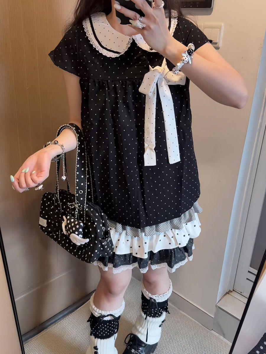 Y2K Kawaii Japon Puantiyeli 2  - Elastic Lace Trim incelemesi ve fiyatı