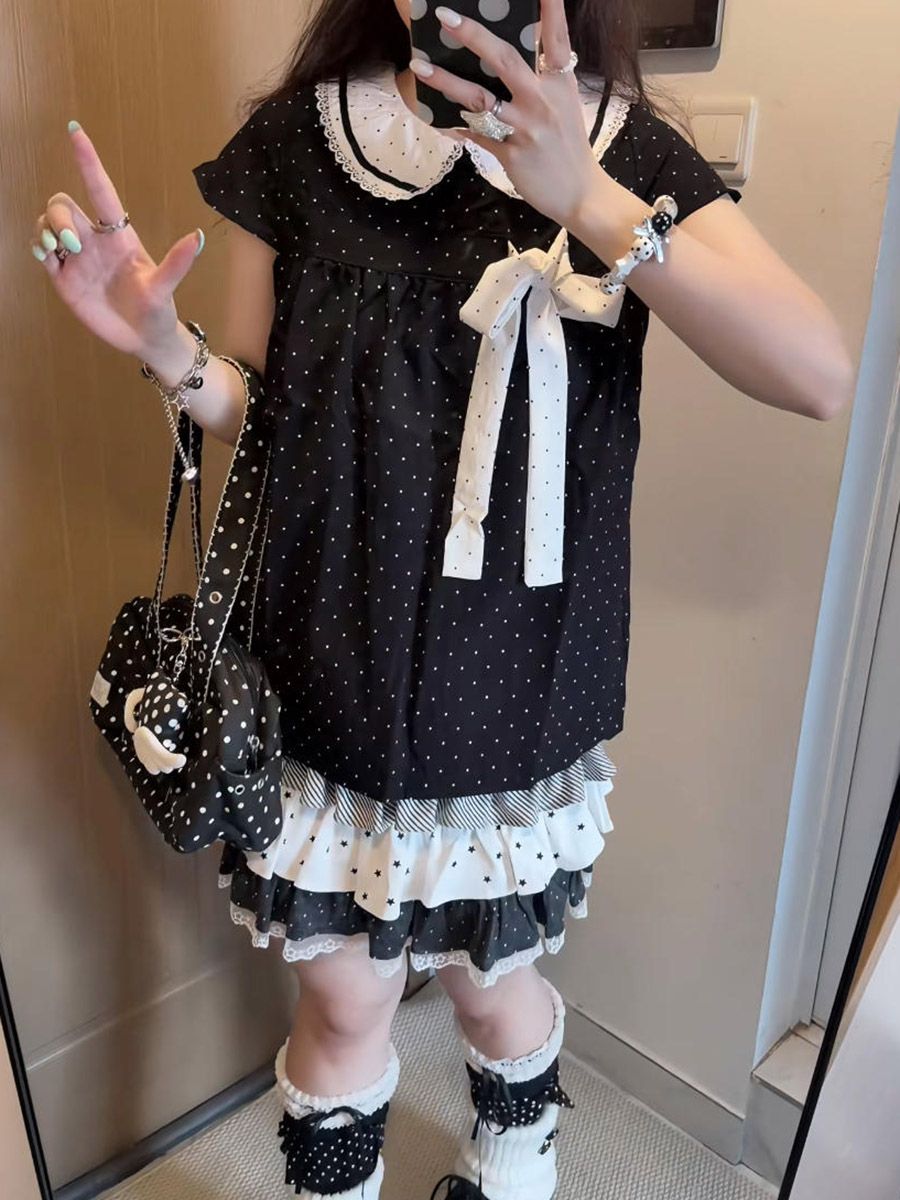 Y2K Kawaii Japon Puantiyeli 2  - Elastic Lace Trim incelemesi ve fiyatı