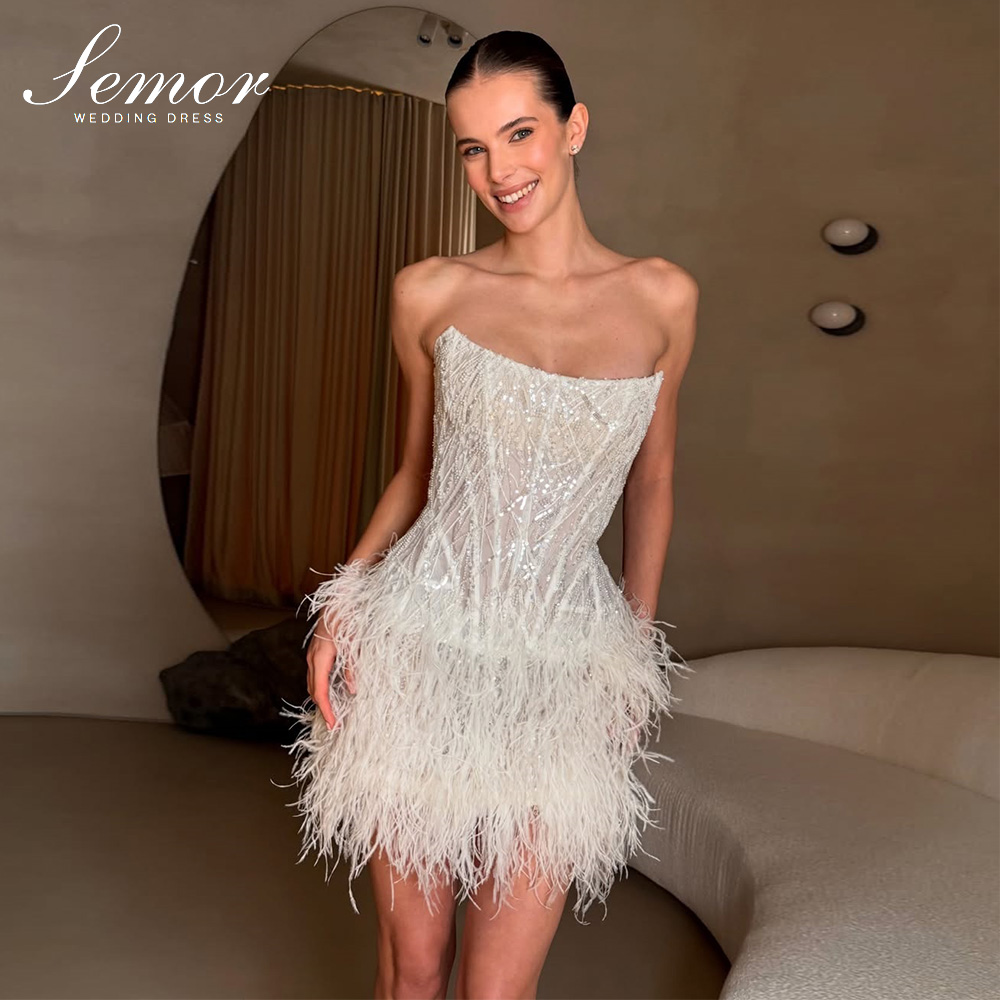 Semor Zarif Kısa Gelinlik Işıl - Tassel Fringe Trim incelemesi ve fiyatı